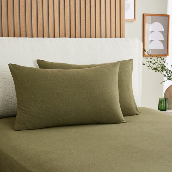 Elements Cotton Jersey Plain Standard Pillowcase​ Pair