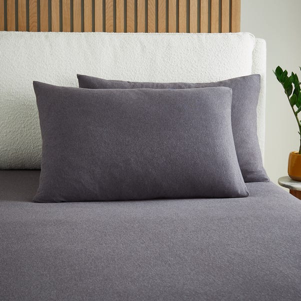 Elements Cotton Jersey Plain Standard Pillowcase​ Pair