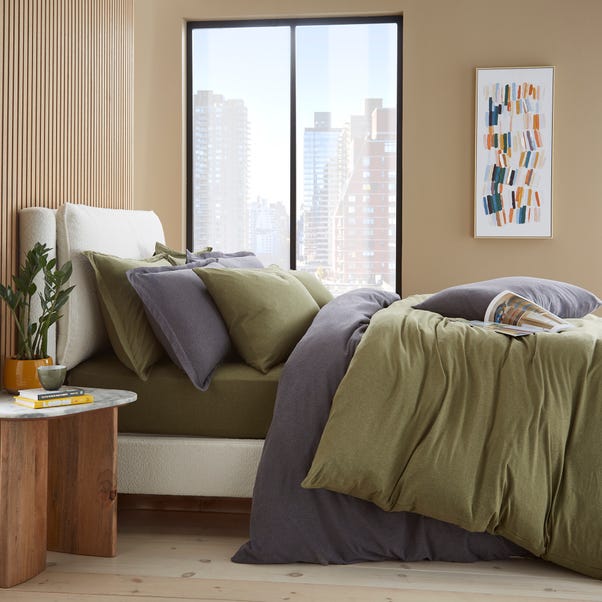 Elements Cotton Jersey Plain Duvet Cover & Pillowcase Set​
