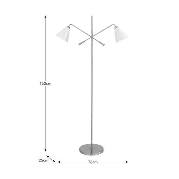 Elements Shaw 2 Light Adjustable Floor Lamp