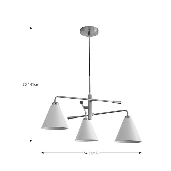 Elements Shaw 3 Light Ceiling Light