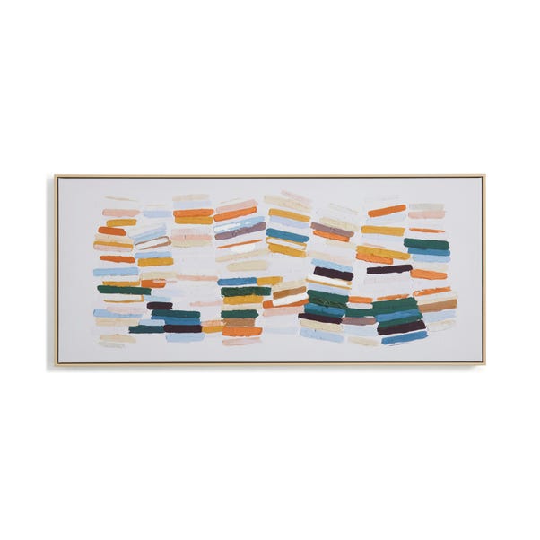 Elements Dashes Framed Canvas