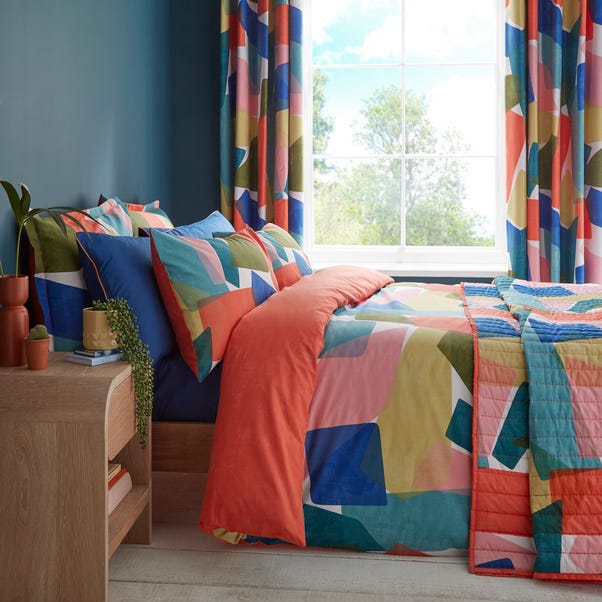 Elements Abstract Blocks Blackout Eyelet Curtains