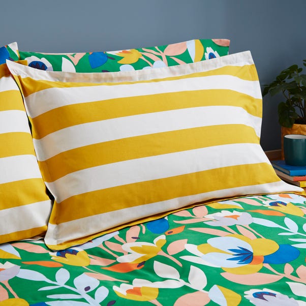 Elements Fieldsley Multicoloured Cotton Duvet Cover And Pillowcase Set