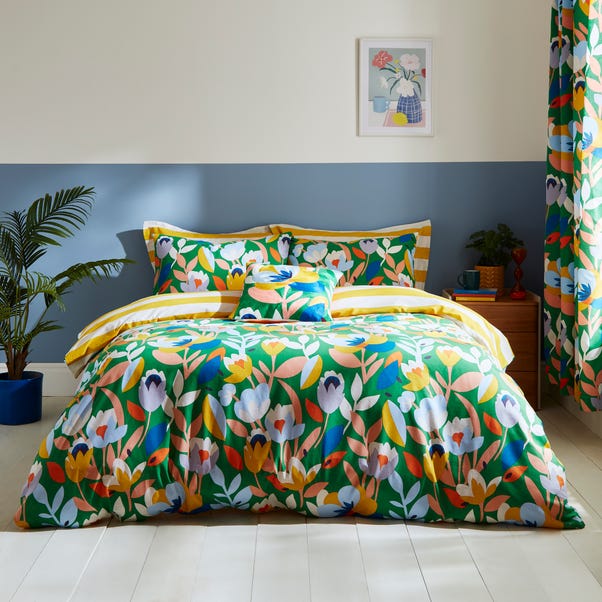 Elements Fieldsley Multicoloured Cotton Duvet Cover And Pillowcase Set