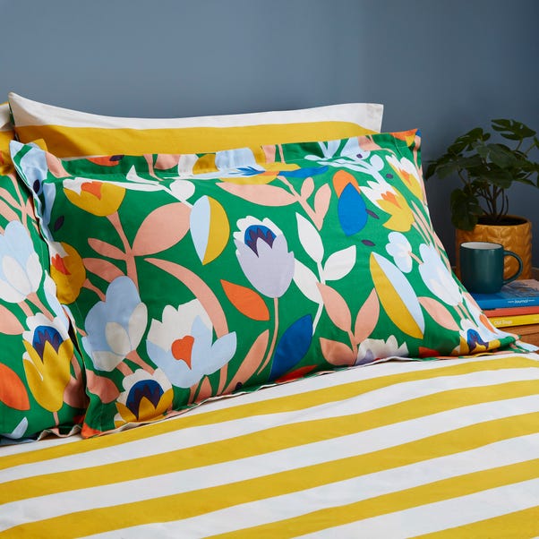 Elements Fieldsley Multicoloured Cotton Duvet Cover And Pillowcase Set