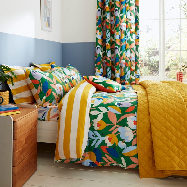 Elements Fieldsley Multicoloured Cotton Duvet Cover And Pillowcase Set