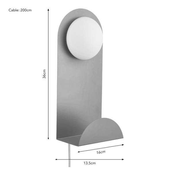 Elements Harton Shelved Wall Light