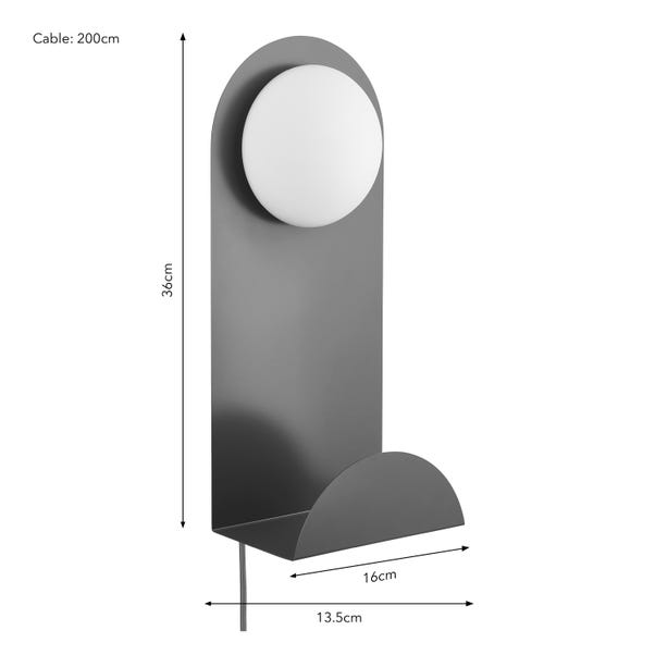 Elements Harton Shelved Wall Light