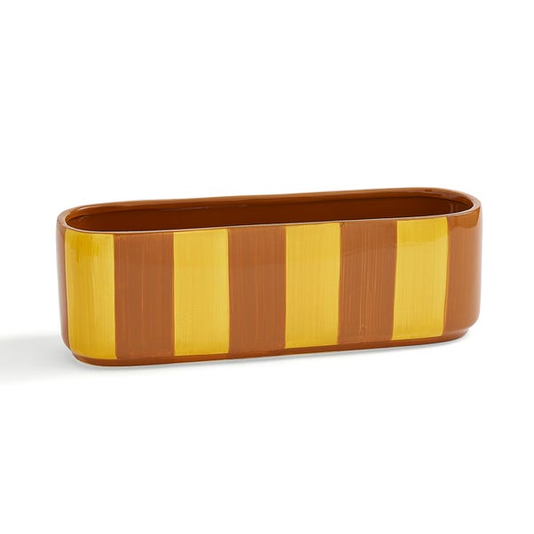 Elements Striped Ceramic Windowsill Plant Pot