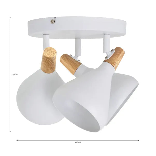 Elements Wolston 3 Light Semi Flush Spotlight