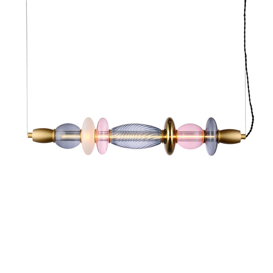 Léonor Horizontal Pendant Glass Grey / L 82 Cm