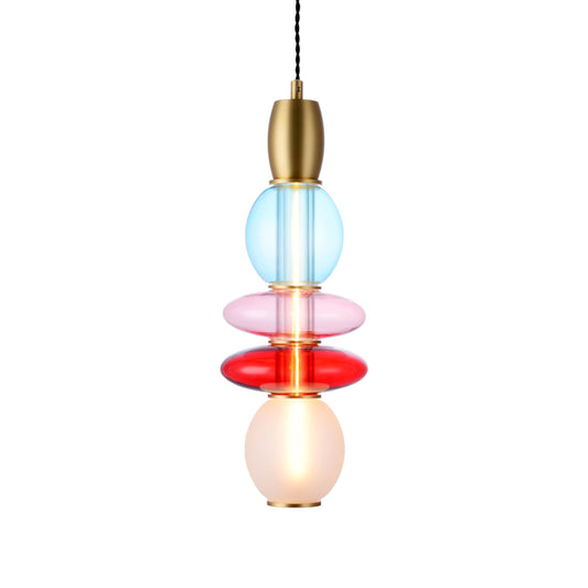 Léonor Vertical Pendant Glass Multicoloured / Ø 15 X H 39.7 Cm